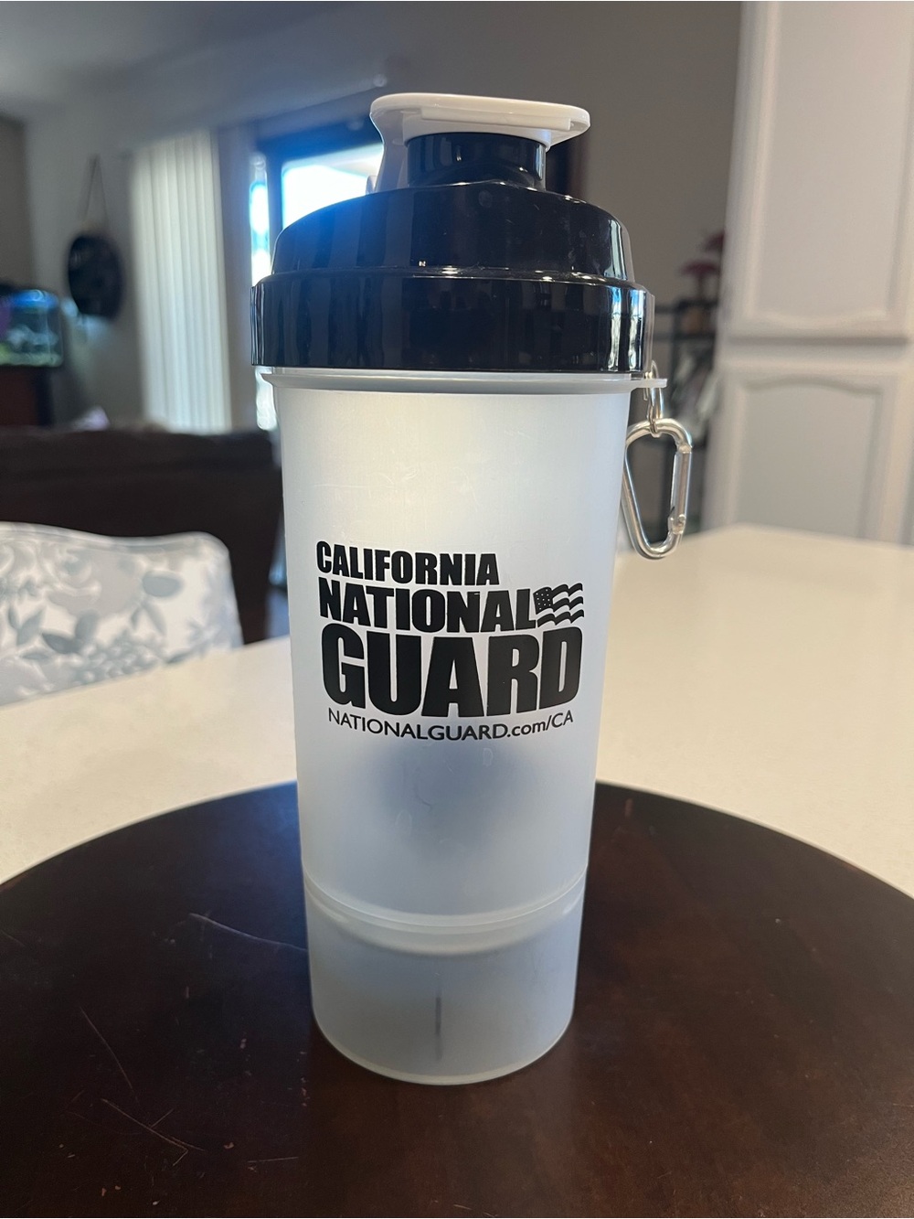 California National Guard Protein Shaker Bottle with Storage Compartment